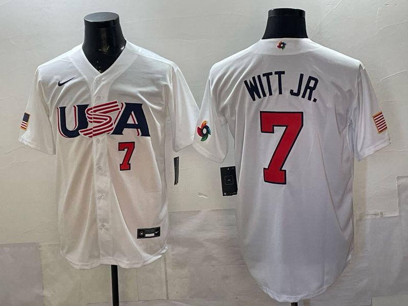 Men 2026 World Cub USA #7 Witt jr white Nike MLB Jersey style 08